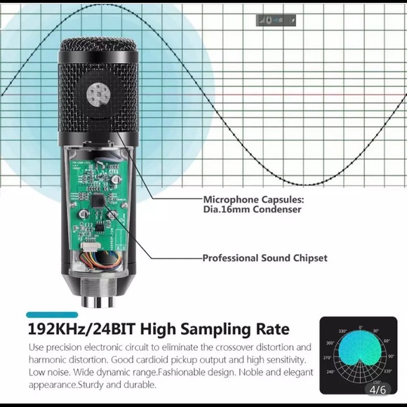USB Streaming Podcast PC Microphone - Picture 4 of 4
